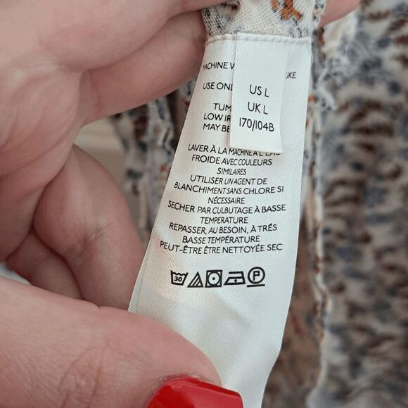 Free People Paisley and Floral Top in Ivory Combo size Large - Picture 8 of 9